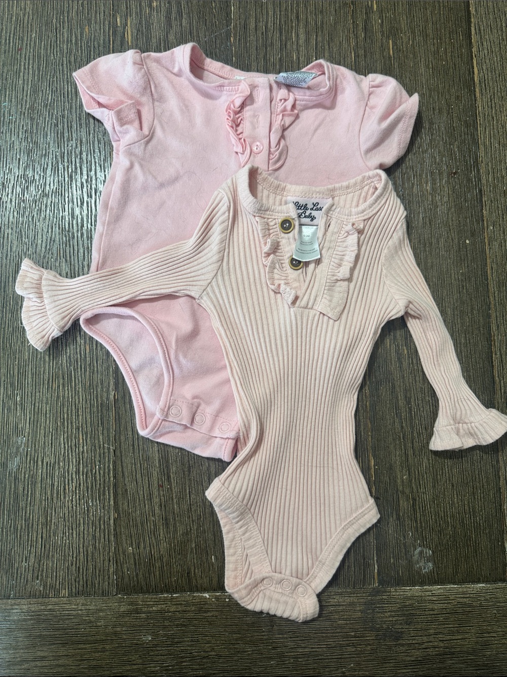 6–9M Baby Bodysuit Bundle | Little Legends & Little Lass Baby Pink Ruffle Onesie